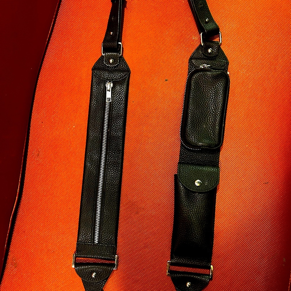 BANDOLIER Billie Crossbody Utility Leather Strap Black/Silver